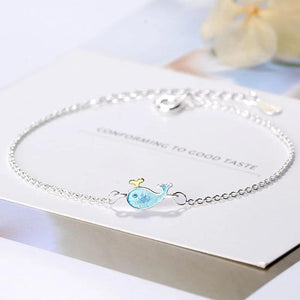 Fish Whale Bracelet 925 Silver Jewelry for Women Wedding Birthday Gift