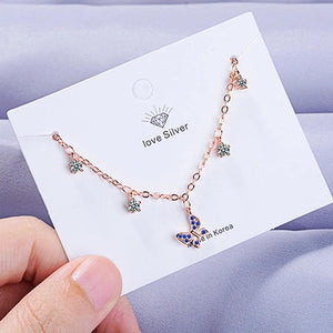 Rose Butterfly Wedding Bracelet, Zircon Stackable Jewelry Gift