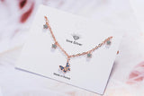 Rose Butterfly Wedding Bracelet, Zircon Stackable Jewelry Gift