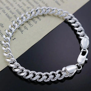 925 Silver Charm Bracelet 8MM Geometry for Wedding