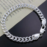 925 Silver Charm Bracelet 8MM Geometry for Wedding
