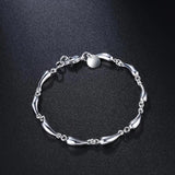 Sterling Silver Water Drop Charm Bracelet for Women