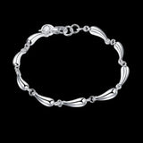Sterling Silver Water Drop Charm Bracelet for Women