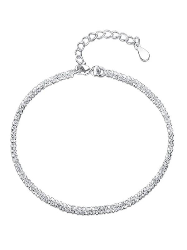 925 Silver Sparkling 18k Bracelet Woman's Engagement Jewelry Gift