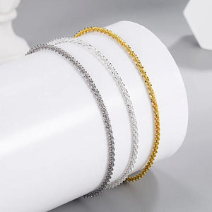 925 Silver Sparkling 18k Bracelet Woman's Engagement Jewelry Gift