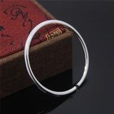 925 Silver Smooth Cuff Bracelets Bangle Gift
