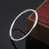 925 Silver Smooth Cuff Bracelets Bangle Gift