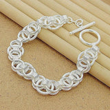 925 Silver Circle Chain Bracelet For Women Men Fine Jewelry