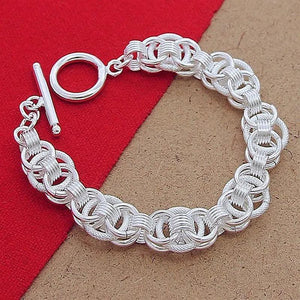 925 Silver Circle Chain Bracelet For Women Men Fine Jewelry