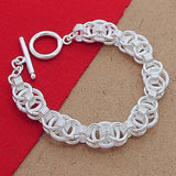 925 Silver Circle Chain Bracelet For Women Men Fine Jewelry