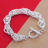925 Silver Circle Chain Bracelet For Women Men Fine Jewelry