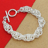 925 Silver Circle Chain Bracelet For Women Men Fine Jewelry