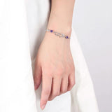 925 Silver Heart Bracelet with Zircon Amethyst for Women