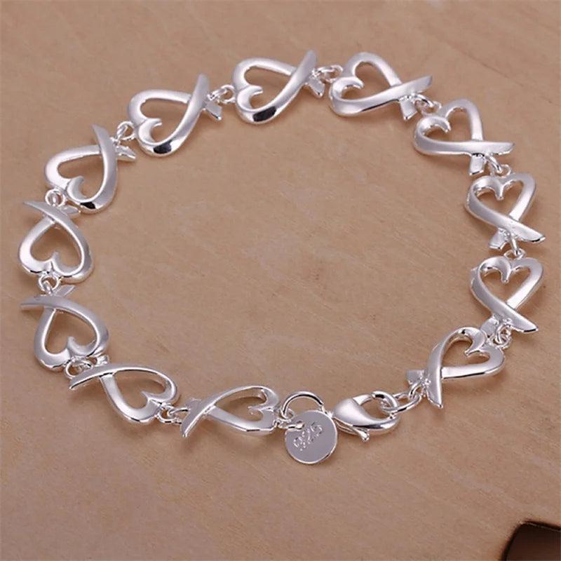 925 Silver Bracelets for Women Wedding Lady Noble Pretty Jewelry