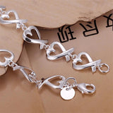 925 Silver Bracelets for Women Wedding Lady Noble Pretty Jewelry