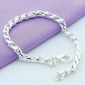 925 Sterling Silver 4mm Twist Chain Bracelet For Women Men Jewelry