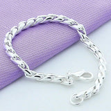 925 Sterling Silver 4mm Twist Chain Bracelet For Women Men Jewelry