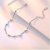 925 Silver Bracelet Pentagram Square Sugar Ball Bead Bracelet