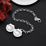 925 Silver Shell Frame Bracelet Women Wedding Jewelry