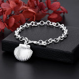 925 Silver Shell Frame Bracelet Women Wedding Jewelry