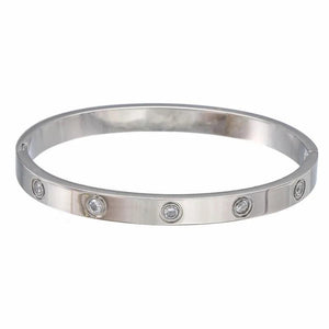 European & American Full Diamond Titanium Steel Bracelet
