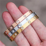 European & American Full Diamond Titanium Steel Bracelet