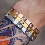 European & American Full Diamond Titanium Steel Bracelet