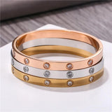 European & American Full Diamond Titanium Steel Bracelet