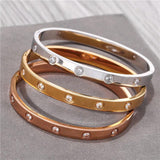 European & American Full Diamond Titanium Steel Bracelet