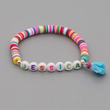Bohemia Polymer Clay Beads Bracelet Chain Hand-Knitting Souvenir Jewelry
