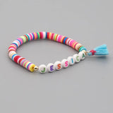 Bohemia Polymer Clay Beads Bracelet Chain Hand-Knitting Souvenir Jewelry