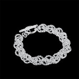 Sterling Silver Twisted Circle Chain Bracelet
