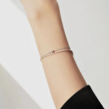 925 Silver Double Layer Bracelet Sweet Party Jewelry