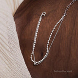 925 Silver Double Layer Bracelet Sweet Party Jewelry