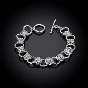 925 Sterling Silver Creativity Circle Bracelet for Wedding Party Christmas