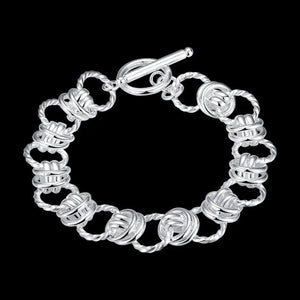 925 Sterling Silver Creativity Circle Bracelet for Wedding Party Christmas