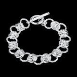 925 Sterling Silver Creativity Circle Bracelet for Wedding Party Christmas