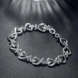 925 Sterling Silver Heart Bracelet For Women Wedding