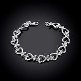 925 Sterling Silver Heart Bracelet For Women Wedding