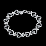 925 Sterling Silver Heart Bracelet For Women Wedding