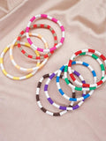 Bohemia Polymer Clay Elastic Chain Bracelet Jewelry