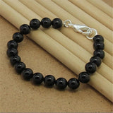 925 Silver Bracelet Six Thread Sand Beads Bracelet For Woman Party Charm Jewelry
