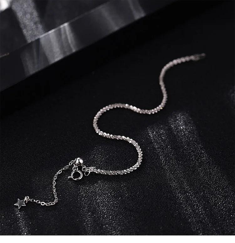 925 Silver Bracelet Women Zircon Crystal Charm Wedding Jewelry