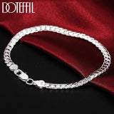 925 Silver Side Chain Bracelet Wedding Party Charm Jewelry