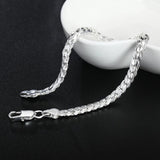 925 Silver Side Chain Bracelet Wedding Party Charm Jewelry