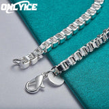 4mm Box Bracelet 925 Sterling Silver Cuff Chain for Wedding Party