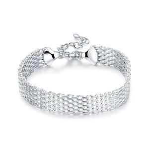 925 Silver Weaving Chain Bracelet for Women
