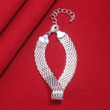 925 Silver Weaving Chain Bracelet for Women
