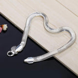 925 Sterling Silver Snake Bone Bracelet Charm Unisex Chain Bracelet