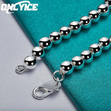 925 Silver Bracelets Women 6-12mm Ball Chain Wedding Jewelry